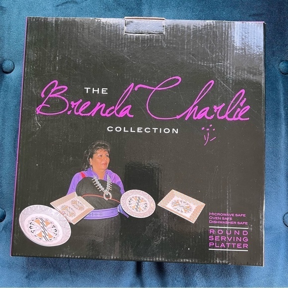 VINTAGE BRENDA CHARLIE NATIVE AMERICAN COLLECTION ACOMA PUEBLO 12” PLATE NIB - Picture 4 of 5